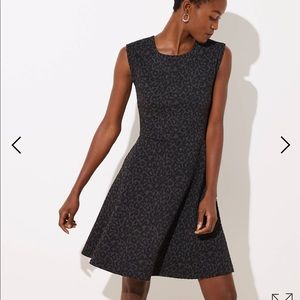 EUC LOFT Leopard Flare Dress. Size 4.